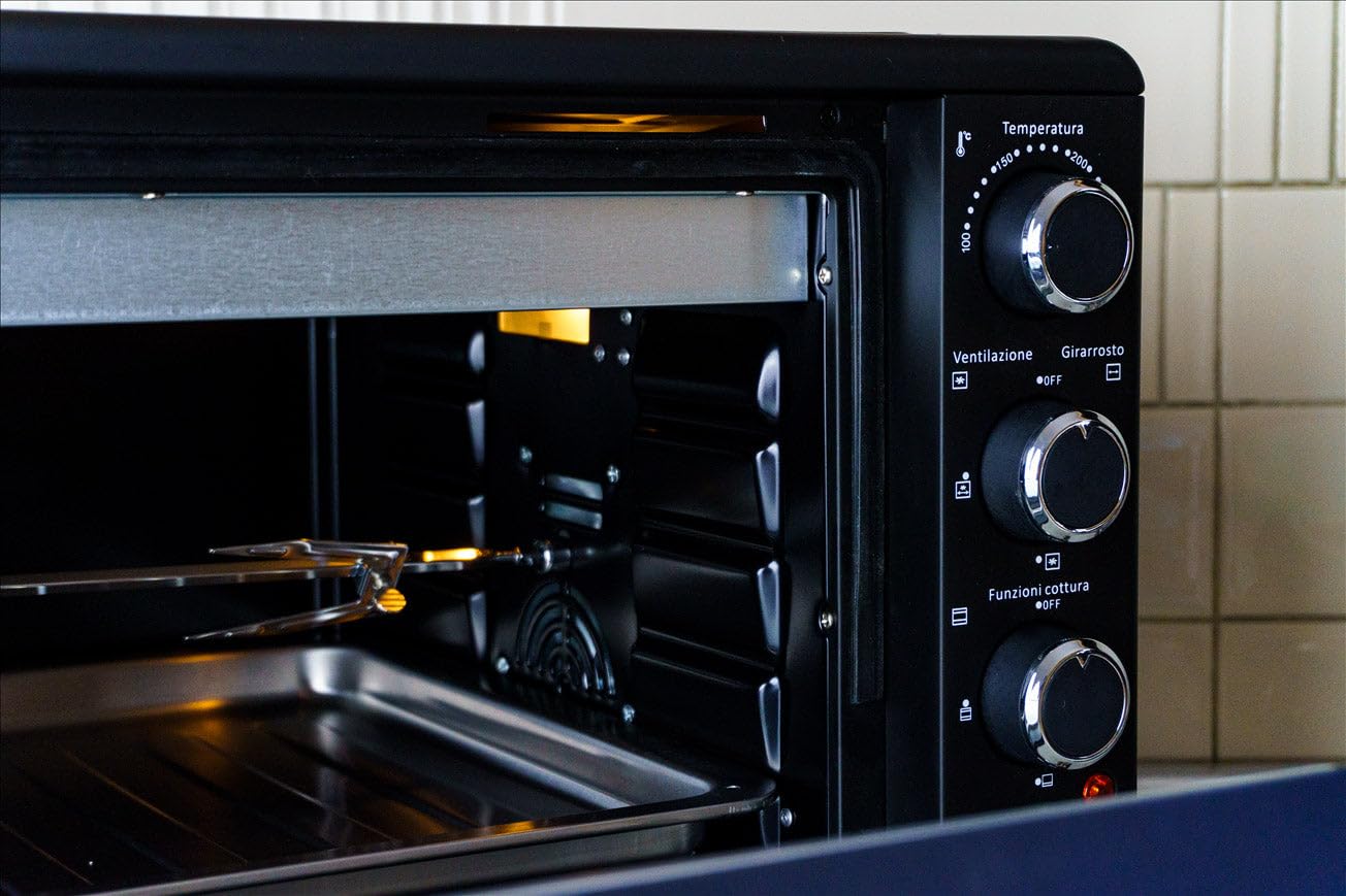 Forno Fornello Elettrico Ventilato con Girarrosto Capacità 50 litri 2000 watt