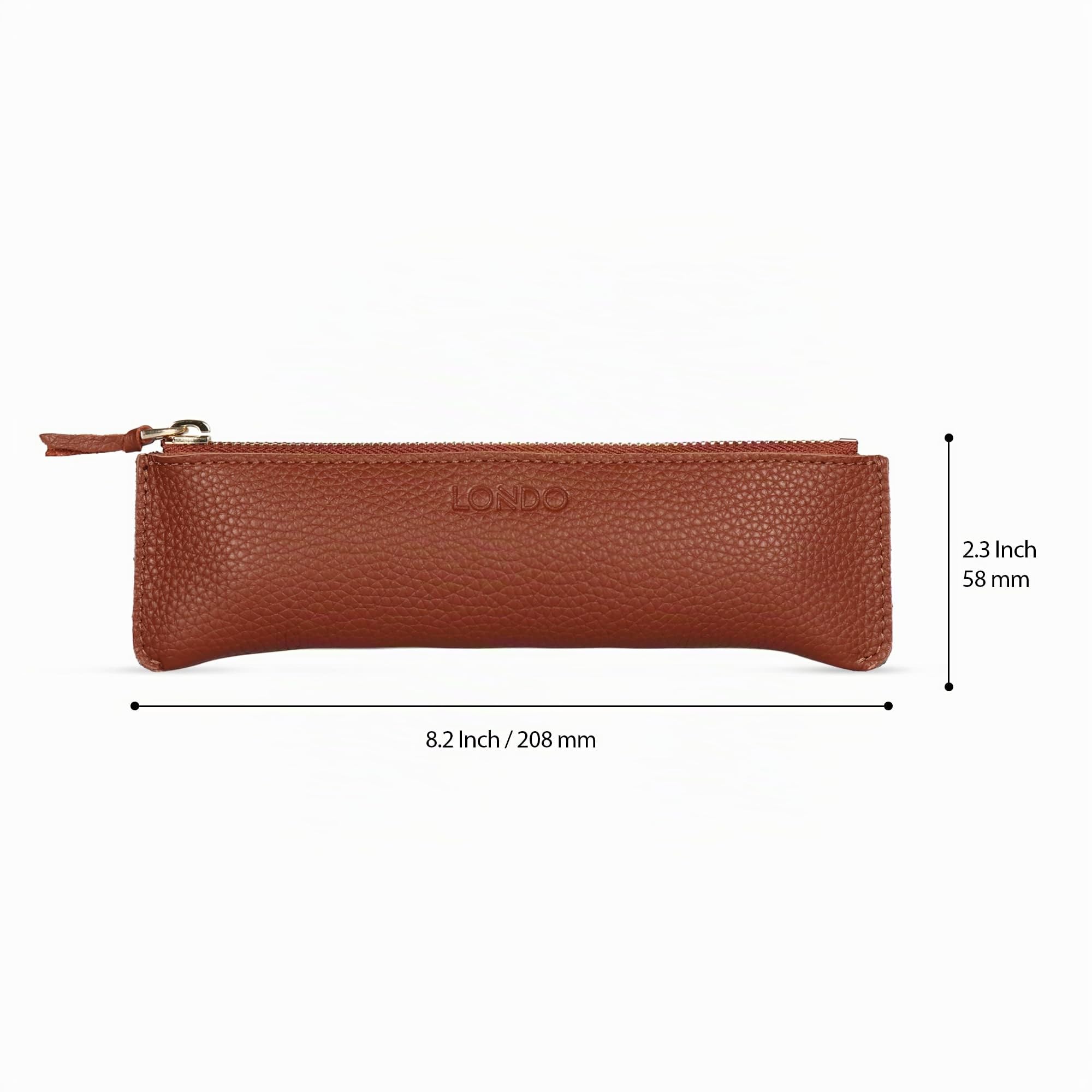Londo Echtleder Federmäppchen mit Reißverschluss – Elegantes Bleistift Etui, Multifunktionales Schlampermäppchen und Stiftetasche für Büro, Reise & Alltag