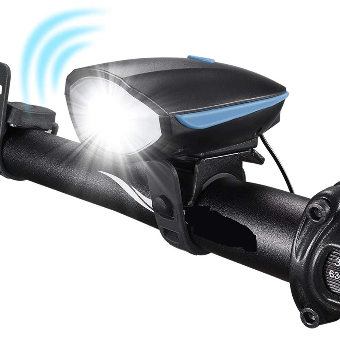 GOCART WITH G LOGO LED Bicycle Front Head Light with 5 Modes of Sounds & 3 Modes of Lighting