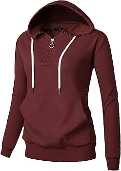 GIVON Womens Quarter Zip Pullover Hoodie 1/4 Zip Up High Neck GIVON Womens Quarter Zip Pullover Hoodie 1/4 Zip Up High Neck