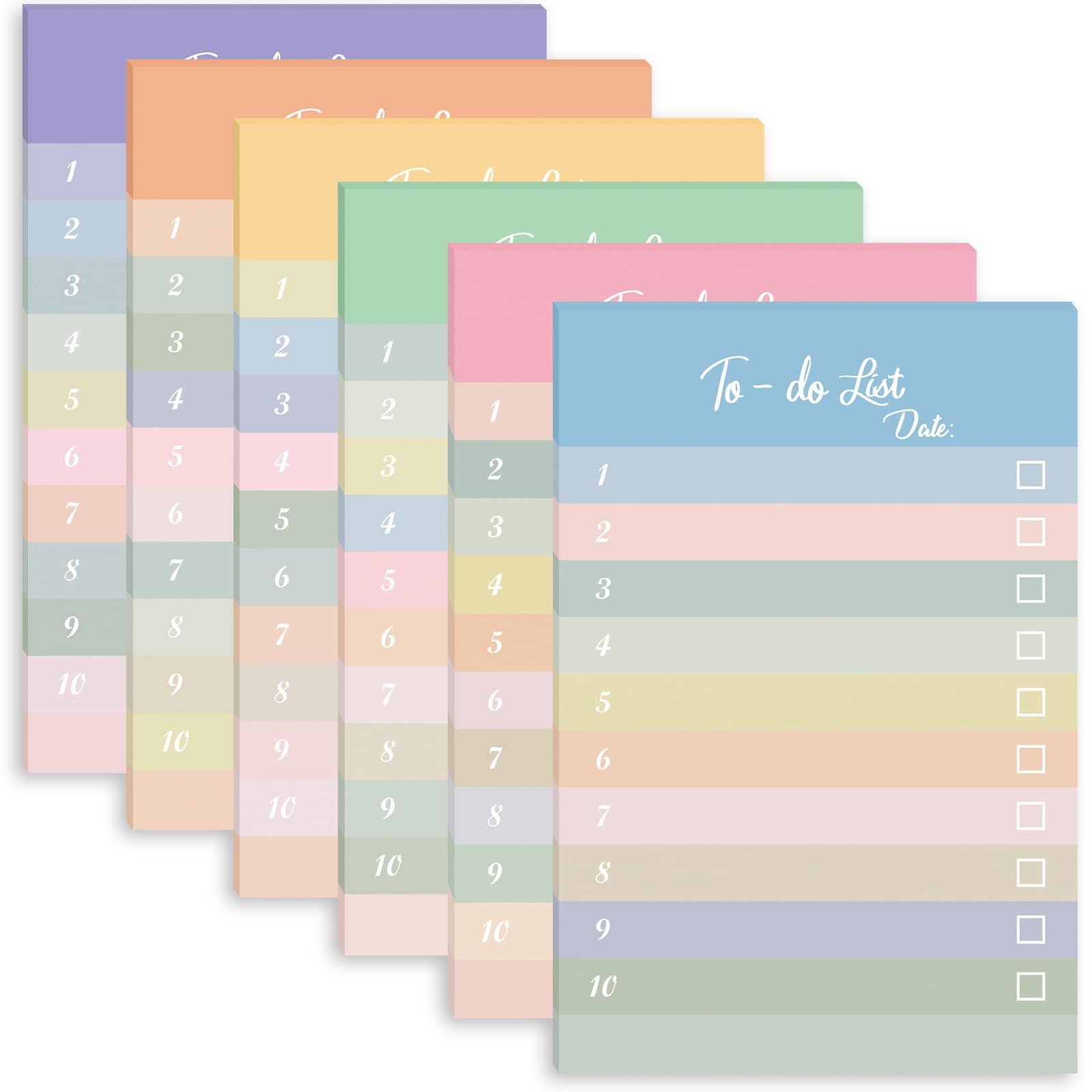 NALACAL To-Do List Sticky Notes, 4 x 6 Inches 300 Sheets Self-Stick to Do Sticky Notes Daily Checklist Notepad Bulk, Adhesive Memo Sticky Notes, Notepad Bulk, School Planner Reminder Supplies(6 Pack)
