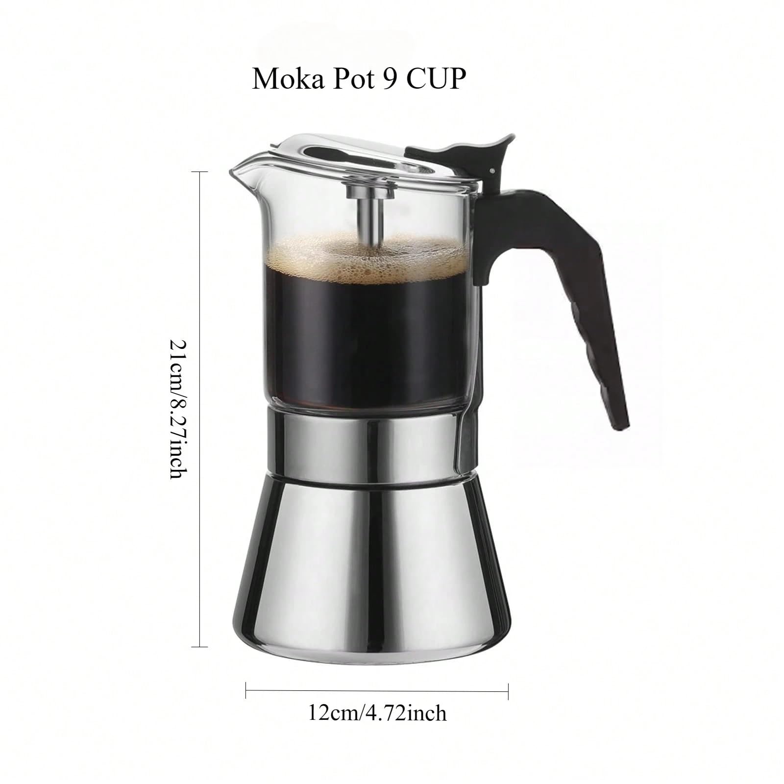 Genérico Cafetera de acero inoxidable for café expreso, Mocha, for el hogar, cocina, Camping