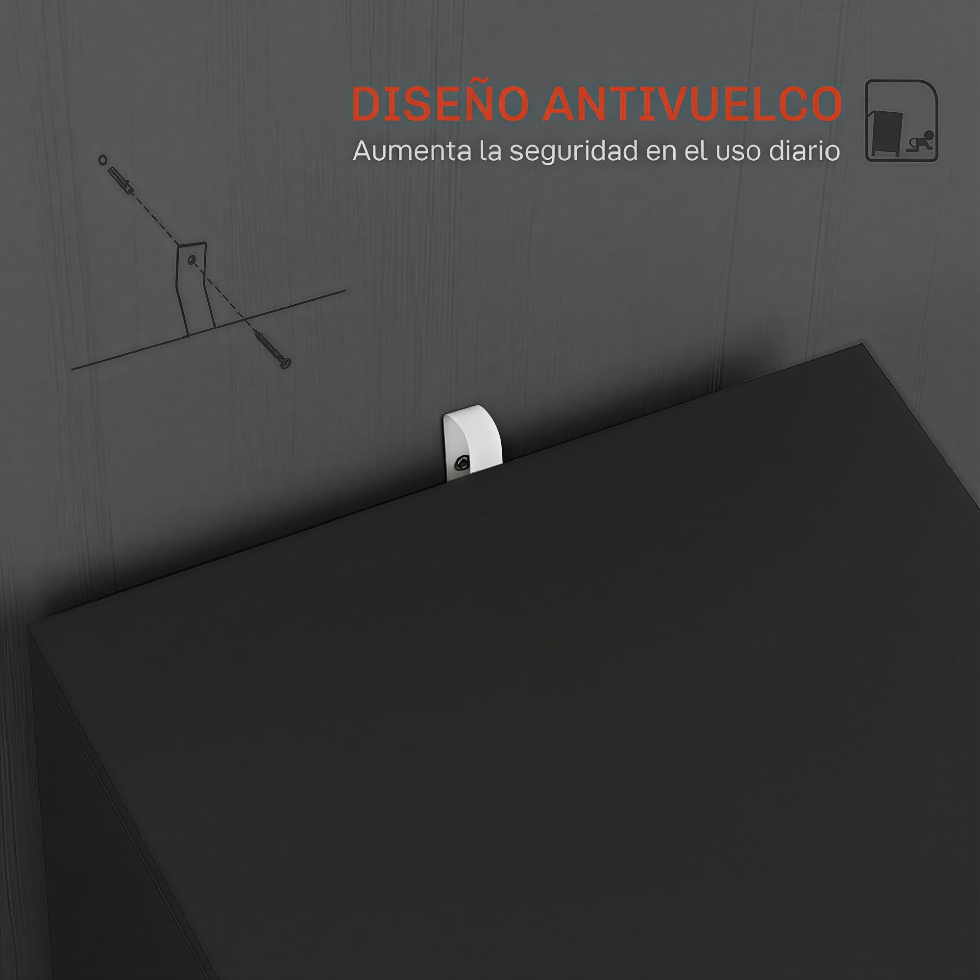 HOMCOM Cajonera de Oficina Mueble Archivador con 2 Cajones Cajonera para Escritorio con Cerraduras Carpetas Suspendidas para A4 y Carta 40x41,5x67,5 cm Negro