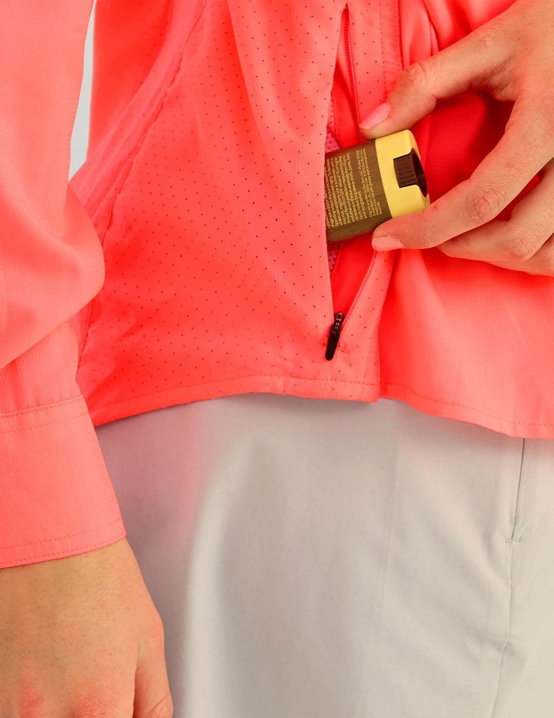 Huk Women's Standard Tide Point Long Sleeve, Button Down Fishing Shirt, Neon Coral, Small - Image 6