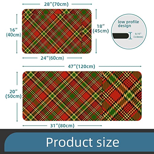 Lorvies Tartan Pattern Scottish Plaid Indoor Door Mat, Non-Slip Absorbent Doormat Inside Floor Mats Area Rug For Entryway, Machine Washable Entrance Rug Outdoor 20X47 #TOP2