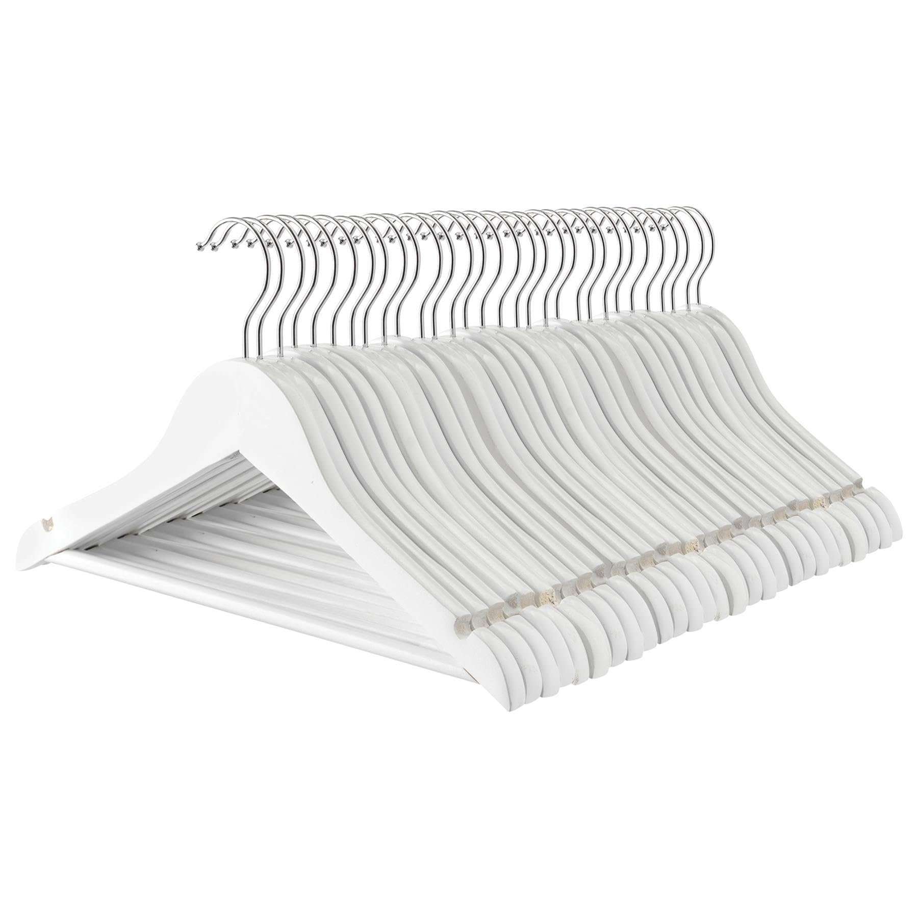 Harbour Housewares Wooden Children's Coat Hangers - White - Pack of 30