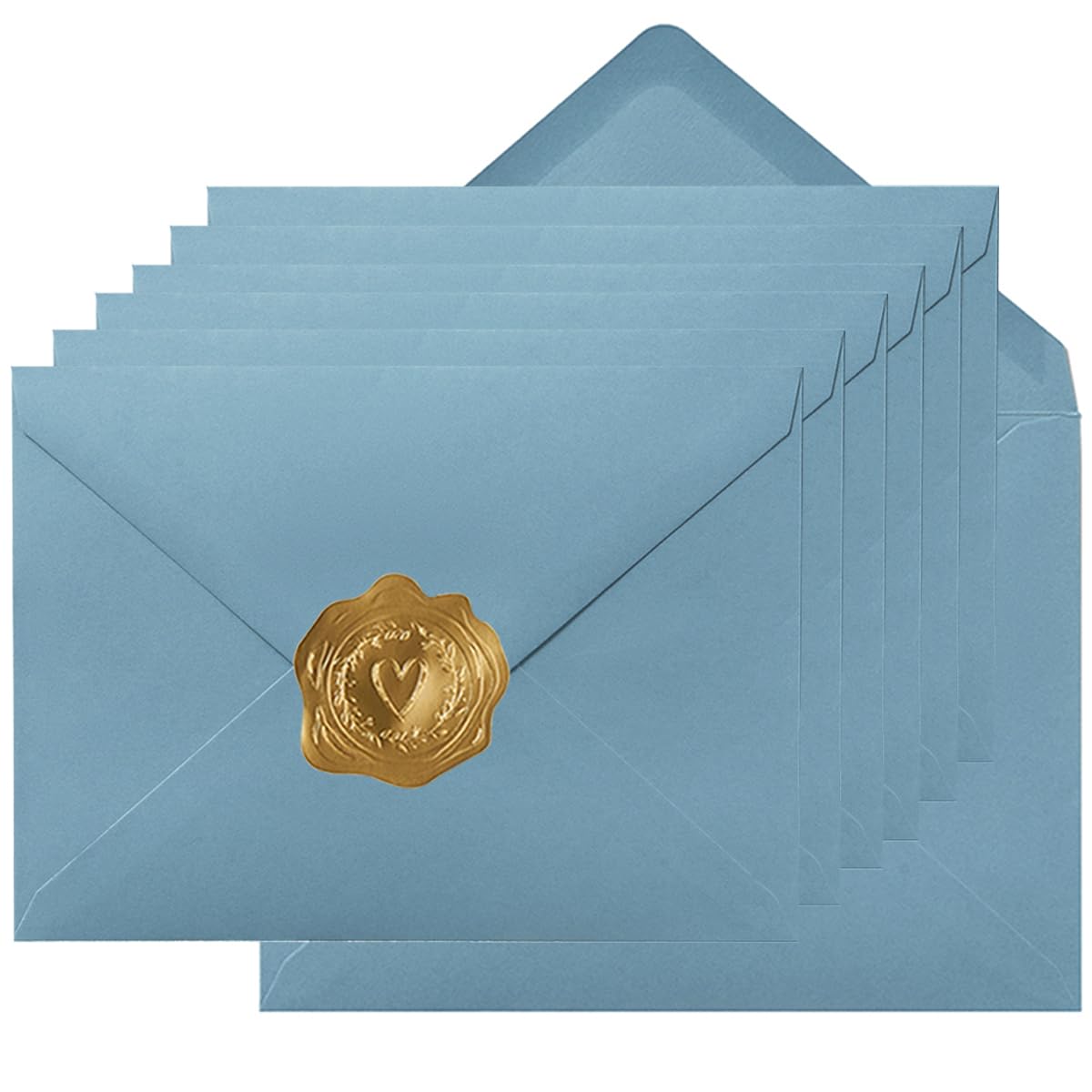 Photo 1 of 100 Pieces A7 Envelopes Colorful 5x7 Envelopes for Greeting Cards, Birthday, Weddings, Baby Shower Invitation Cards (Dusty-Blue, A7(5.24 x 7.24 Inches))