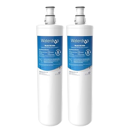 Waterdrop 3US-PF01 Replacement Undersink Water Filter, Compatible Filtrete Advanced 3US-PF01, 3US-MAX-F01H, 3US-PF01H, Delta RP78702, Manitowoc K-00337, K-00338, Pack of 2