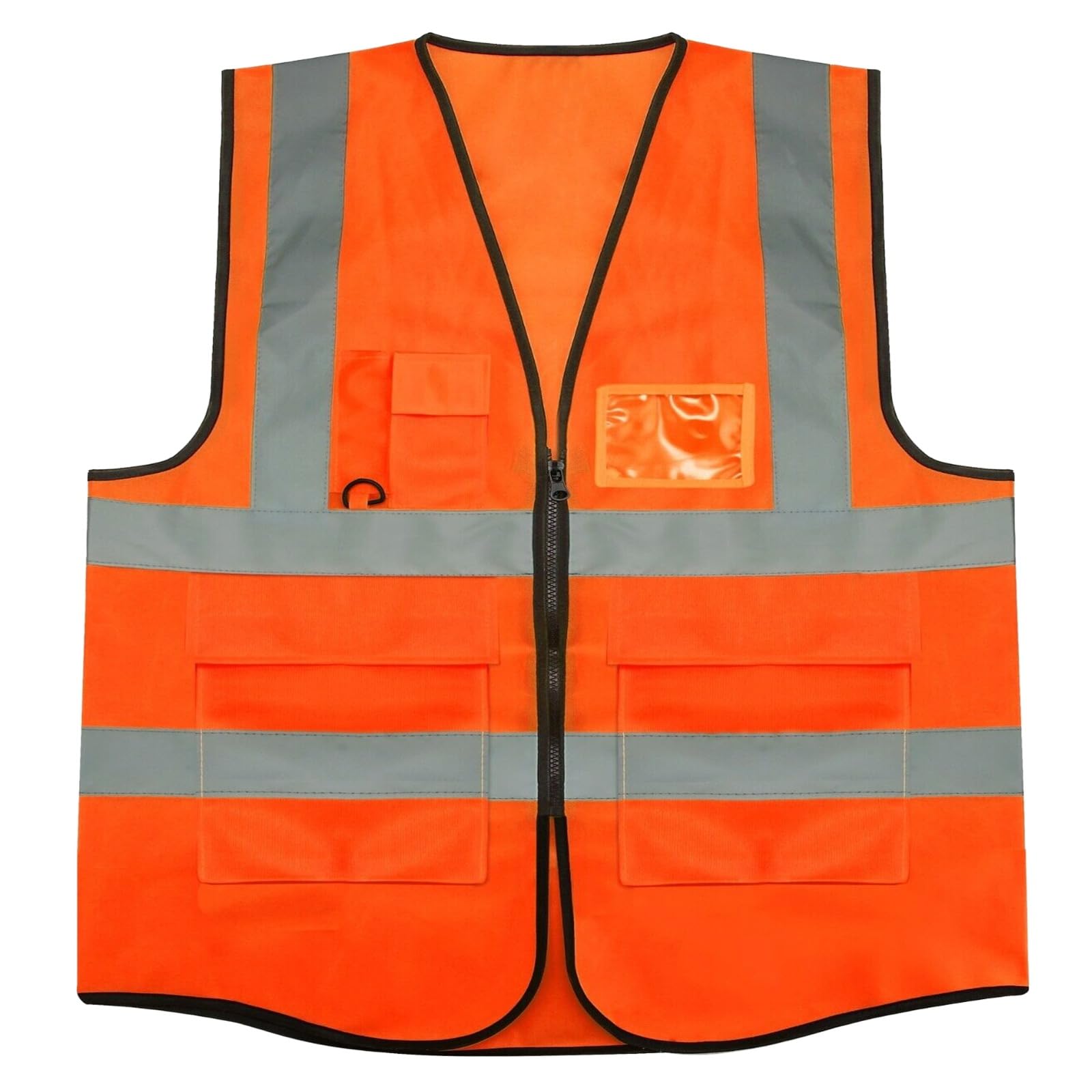 High Visibility Reflective Safety Vest Work Waistcoat, Reflective Tape strips Road Costruction Orange Color Safety Use Vests