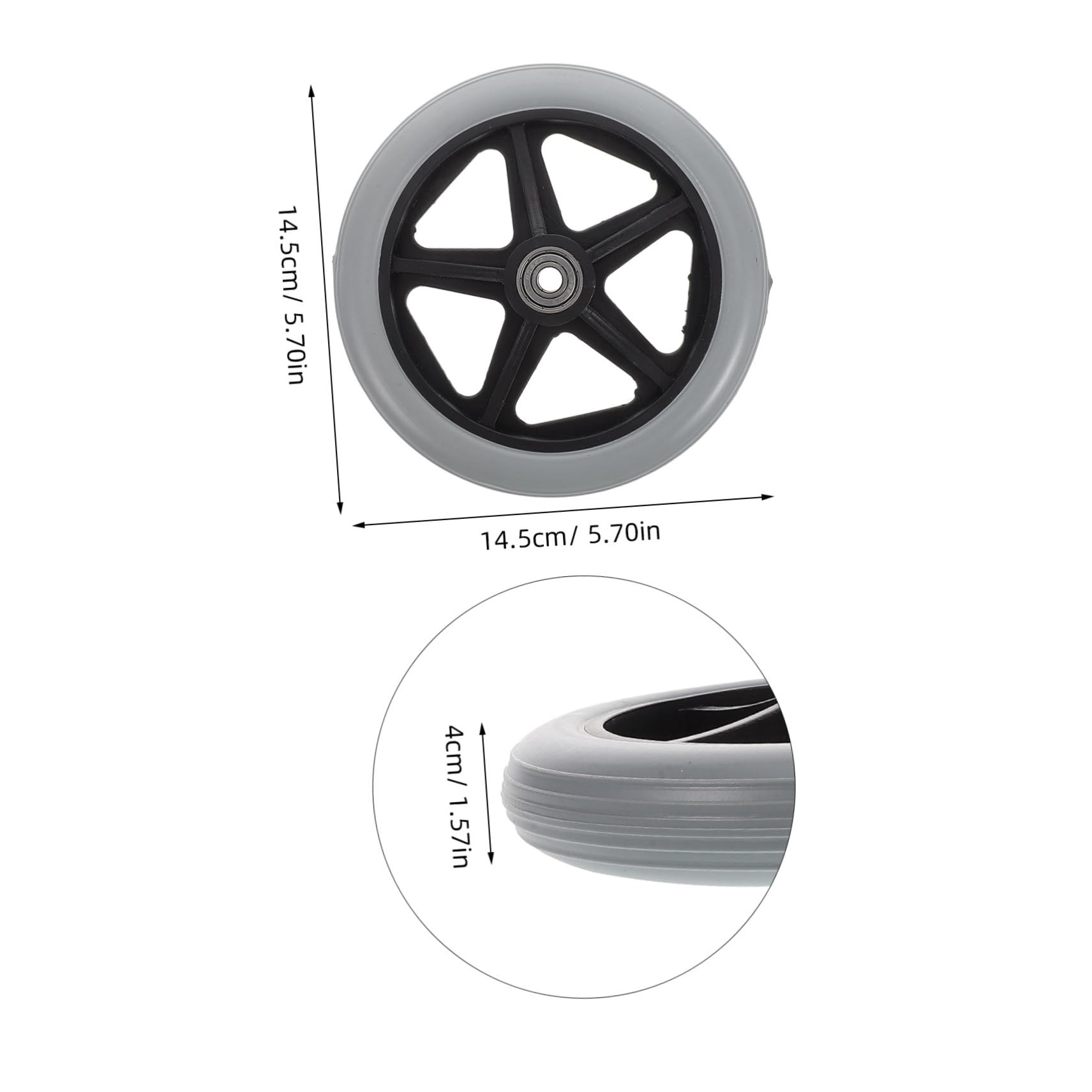 BESTYASH 2pcs Universal Wheelchair Front Wheels Replacement Parts 6 Inch Directional Casters for Outdoor Use