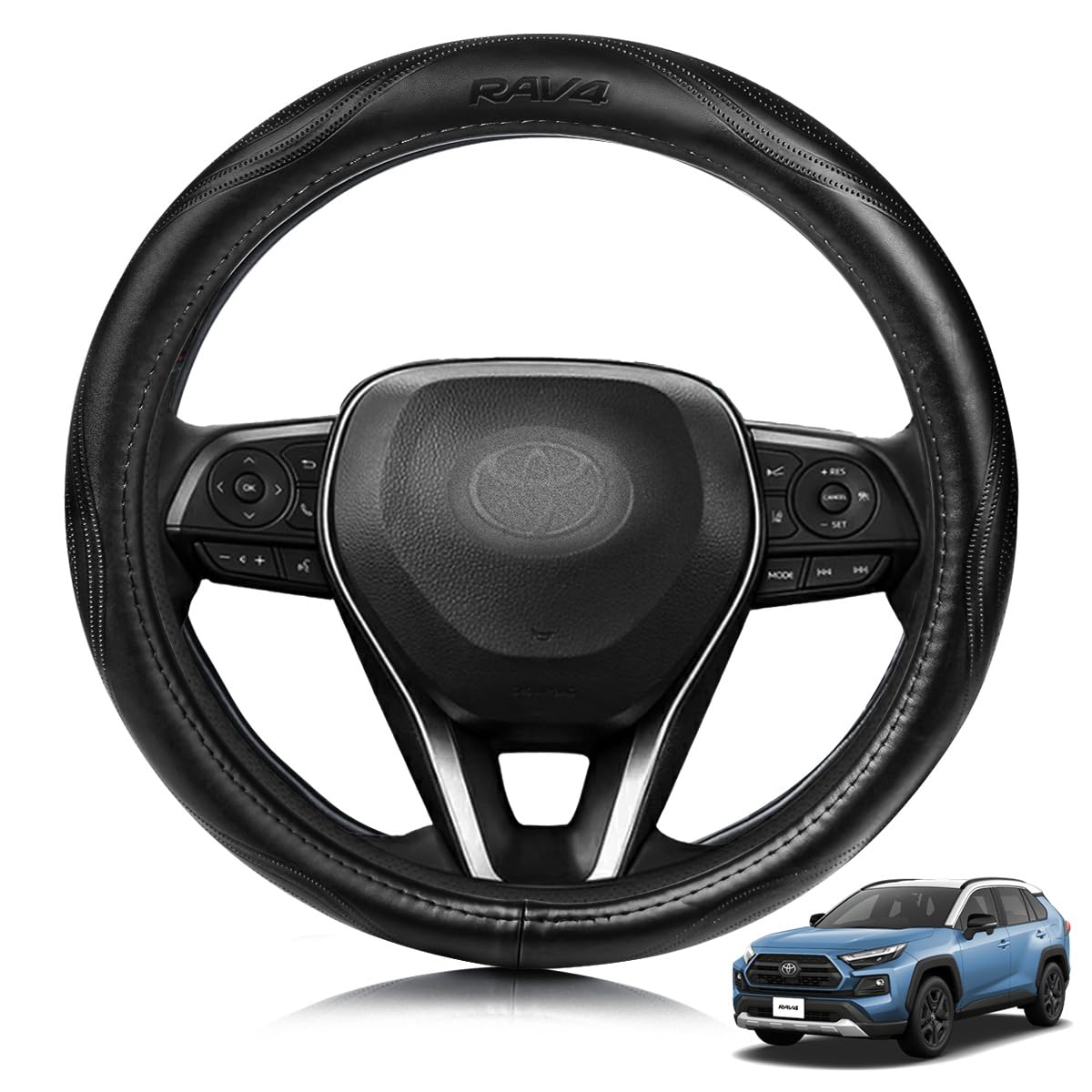 ElitingCar トヨタ に適用 RAV4 対応 ハンドルカバー 高級本革…