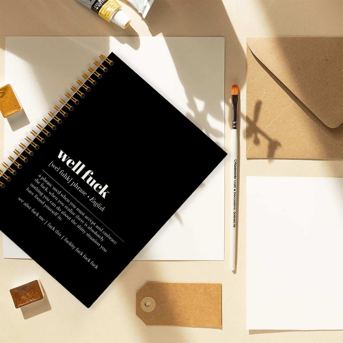 Tizzer Funny Well F Definition - Cuaderno de tapa dura rayado en espiral para notas de trabajo, diario, 5.5 x 8.3 pulgadas, regalos de condolencias para mal día, pérdida de trabajo, pérdida de