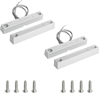 Aoje-Link MC-58 NC Wired Magnetic Switch Door Window Reed Switch Micro Alarm Magnetic Contact Security Silver Gray 2pcs