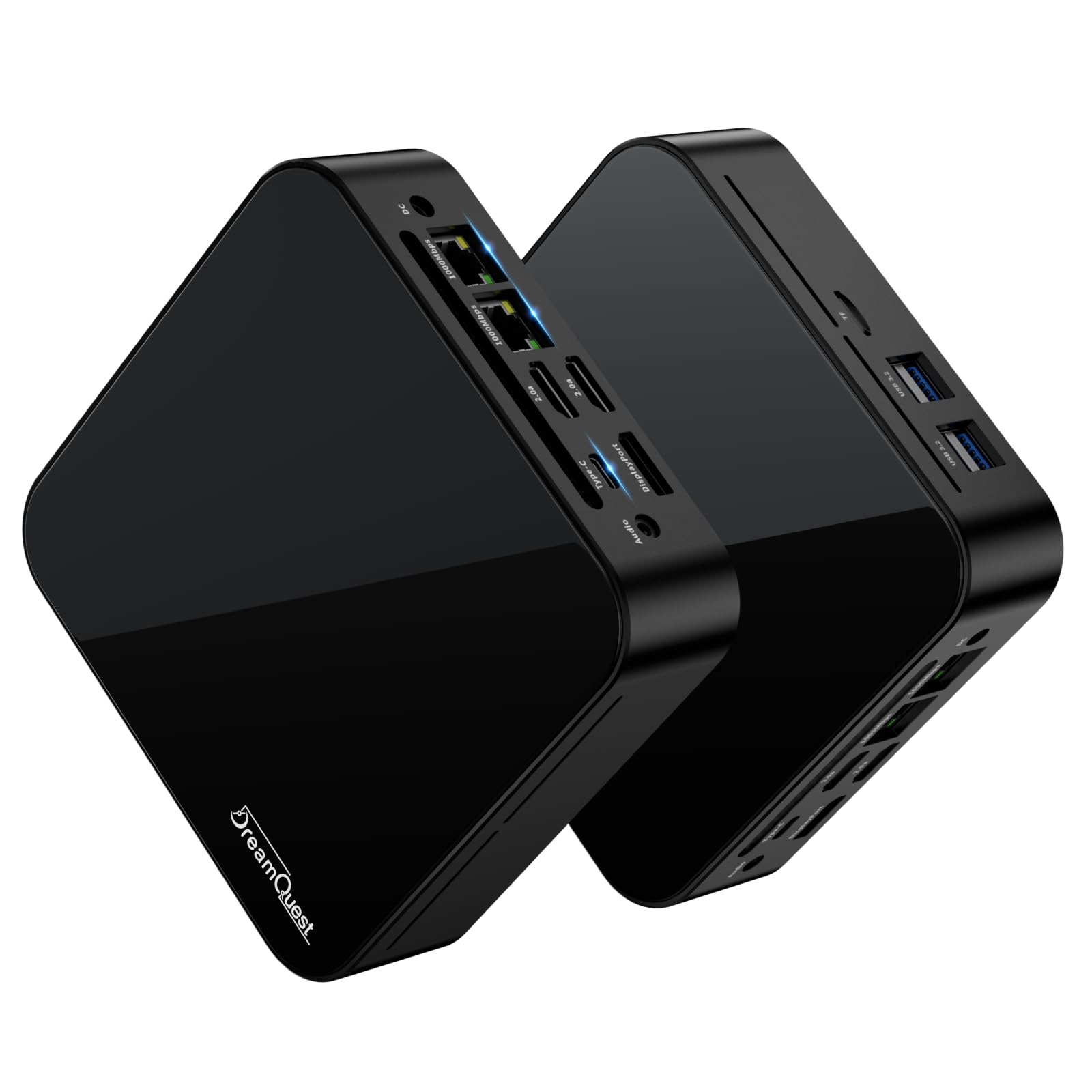 DreamQuest Mini PC Windows 11 Pro Intel N100 (bis zu 3,4 GHz) 16GB DDR4 512GB M.2 SSD Micro Desktop Computer mit Type C /4K HDMI Port, 2X Gigabit Ethernet/WiFi 5/BT 5/USB3.2 für Office Business