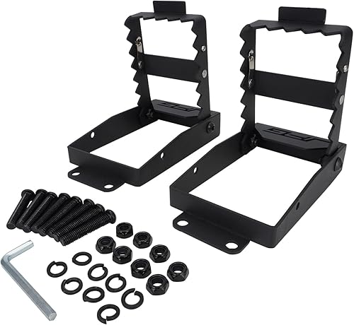 JFG RACING Reposapiés para pasajero trasero ATV plegable antideslizante pedal para pasajero trasero universal para Polaris Sportsman Scrambler