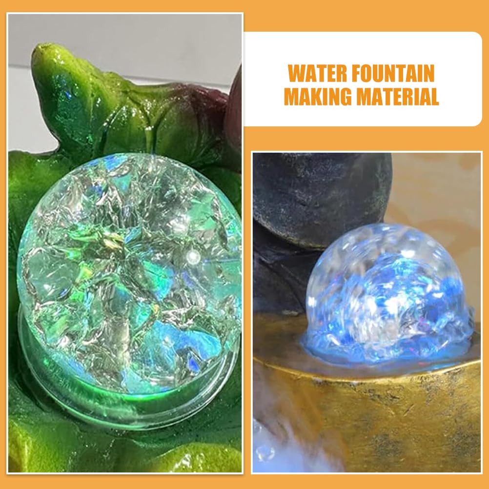 Amosfun 1 Satz Steingarten-Brunnen mit fließendem Wasser Austausch der Brunnenkugel Wasserfontänenkugel Wasserfall-Brunnen-Innenball kristallkugel Plastik rundes Kugeldekor Tischhandwerk