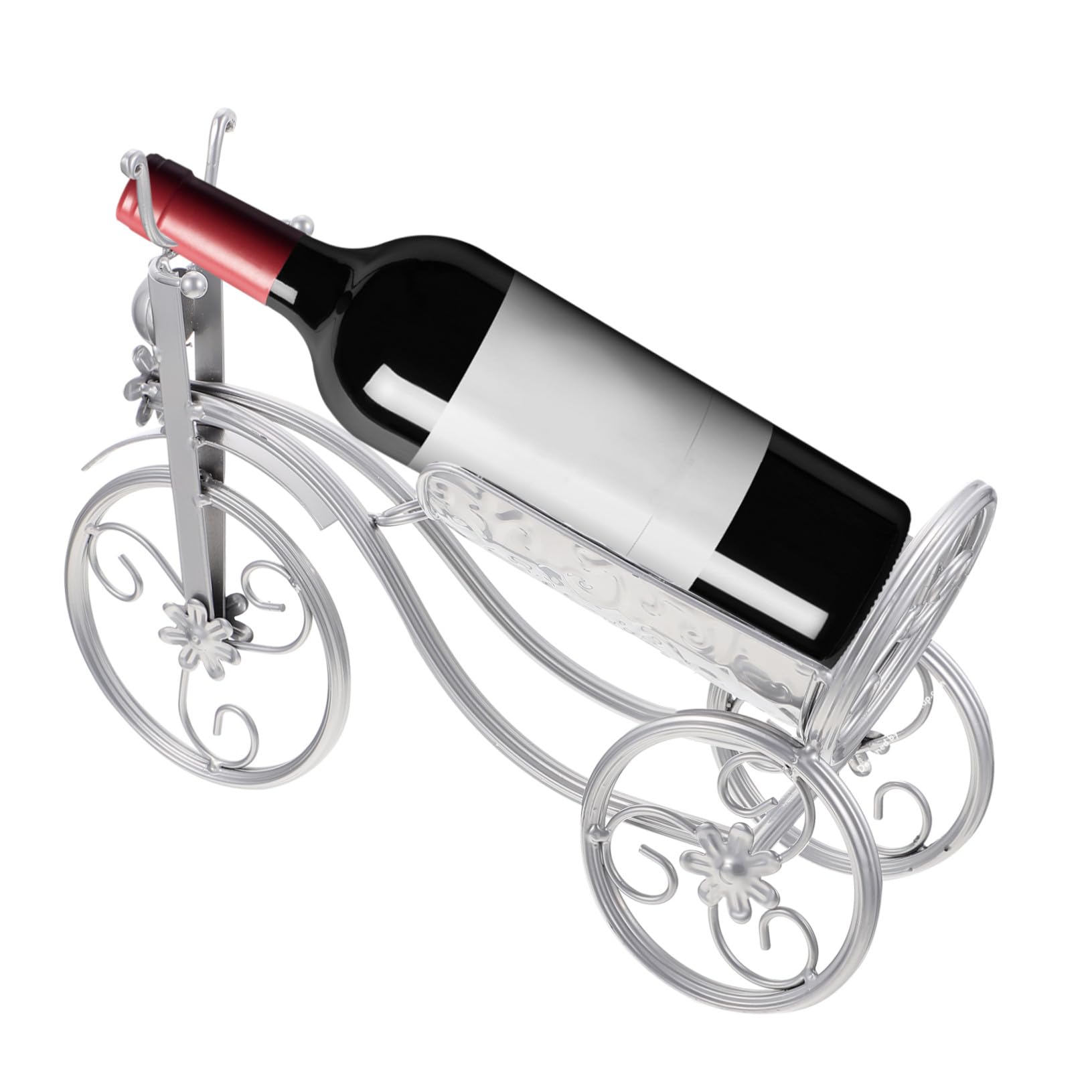 Soporte creativo de metal rojo para botella de vino para cocina y sala de estar, para amantes del vino y entusiastas del ciclismo