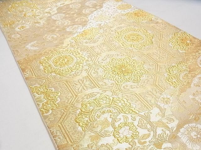 Amazon | こころ店 西陣 服部織物謹製 六通柄袋帯 道長吉祥花文 金糸