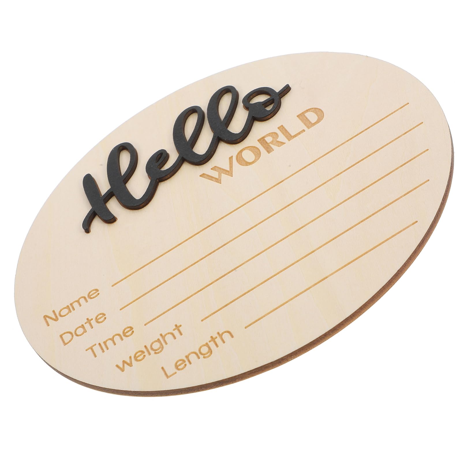 ibasenice Announcement Wooden Sign Cards Newborn Photography Props Elegant Round Design