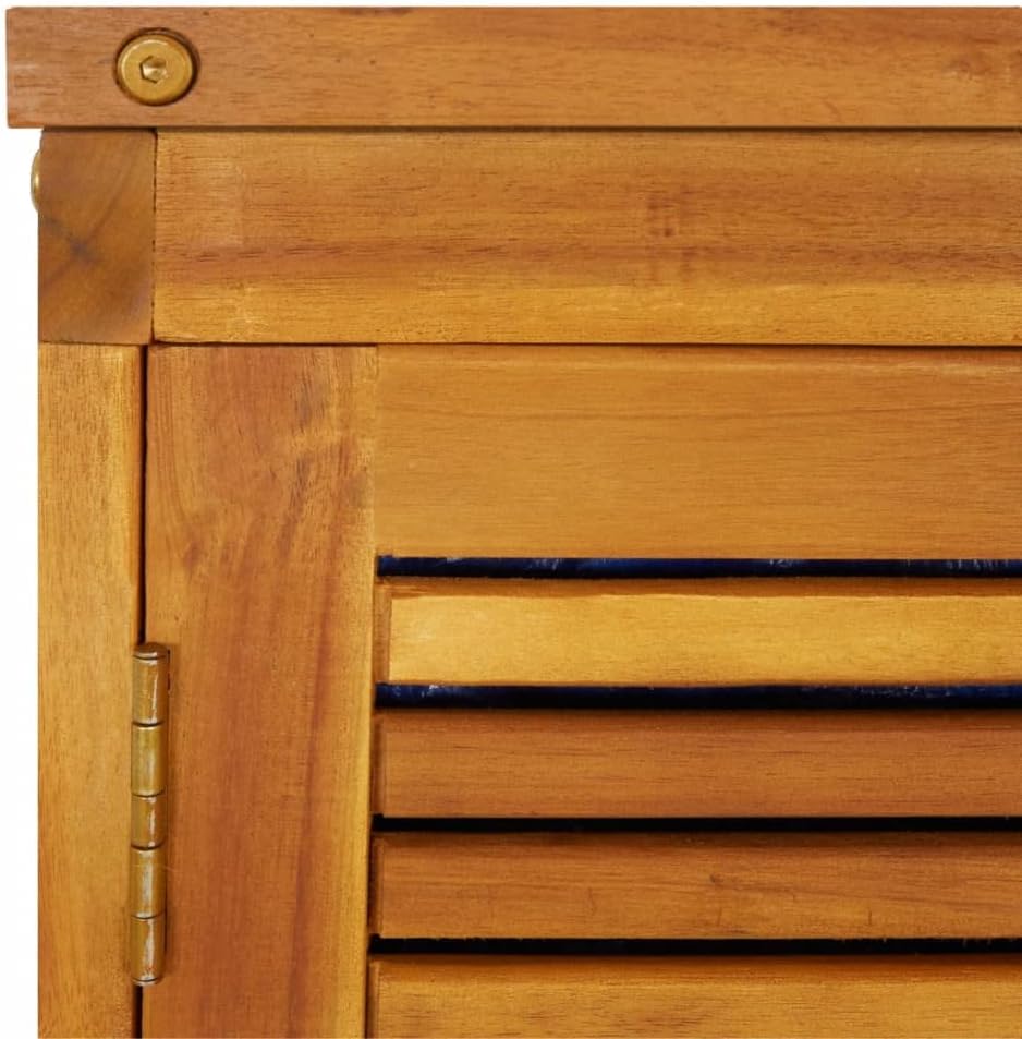 Patio Storage Box 27.6"x34.3"x40.9" Solid Wood Acacia,Acacia Wood Patio Storage Box Weather Resistant Organizer for Outdoor Cushions, Pillows, and Blankets Storage Boxes, Patio Furniture