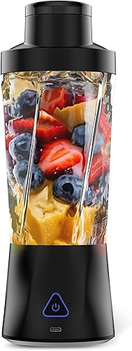 Batidora Portátil, Licuadora Personal de 360 Vatios para Batidos y Licúes, 6000mAh Recargable por USB, Libre de BPA, Taza de Jugo de 24 Oz con 6