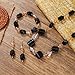 Bocar Crystal Beaded Collar Necklace Earrings Bracelet Jewelry Set, Handmade Fashion Jewelry Necklace for Women(NK-10730-Black+br+er