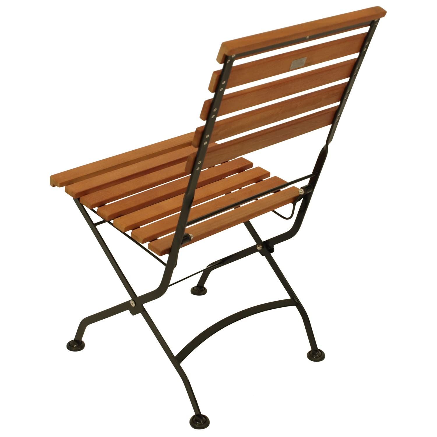 DEGAMO Klappstuhl Gartenstuhl HOFGARTEN, Gestell Flachstahl schwarz pulverbeschichtet, Belattung Eukalyptus Hartholz, klappbar, Outdoor, 2 STÜCK