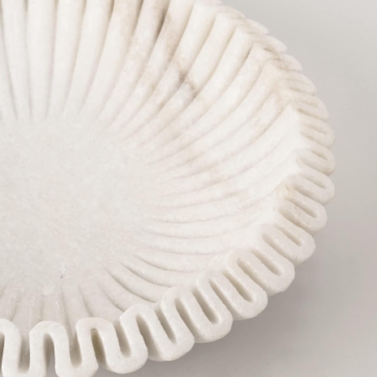 Decorative Marble Scallop Bowl Flower Bowl Fruit Bowl Ruffled Marble Bowl Jewelry Dish Birthday Gift Ring Dish Ripple Bowl Flower Bowl Gift (5 inch)