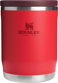 Stanley Adventure To-Go Food Jar 18 oz | Vacuum Insulated Thermos Food Container | Wide Mouth Screw On Lid | Packable for Travel | Stainless Steel with Leakproof Lid | BPA-Free | Chili Red