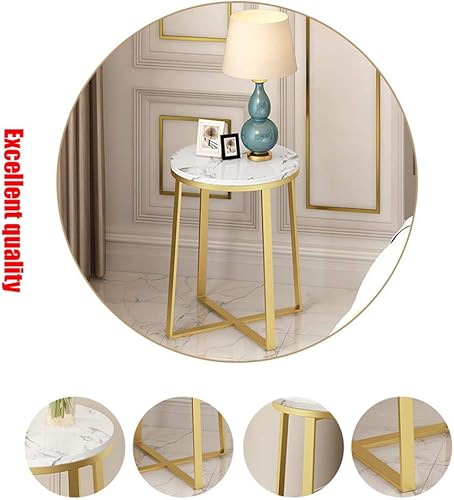 Miniatura 5 de WFF - Mesa de centro de metal nórdico, mesa de sofá, mesa redonda pequeña, resistente al óxido, impermeable, para exteriores e interiores (color A: