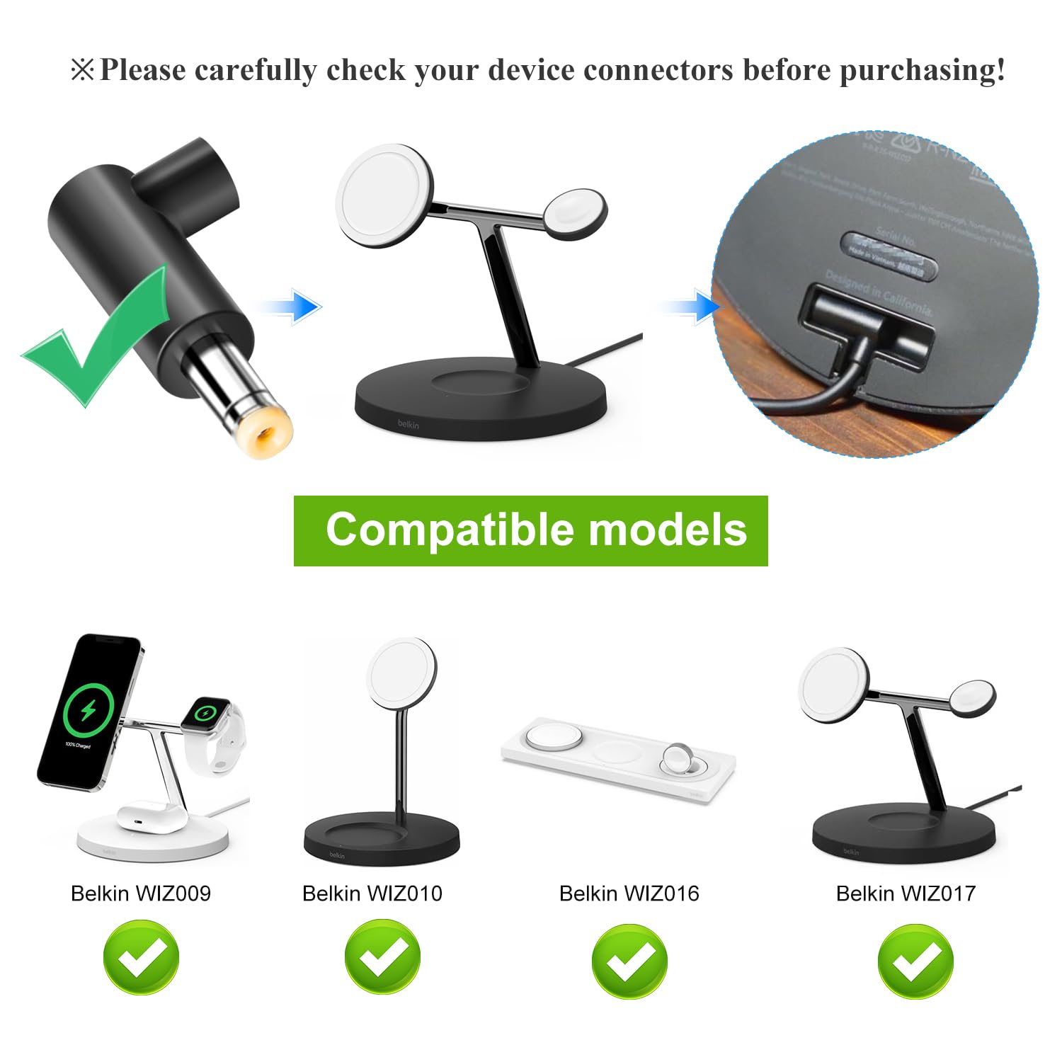 哲平様Belkin 3in1 wireless charging WIZ009 3-in-1 Apple MagSafe Wireless Charging Station | Belkin CA
