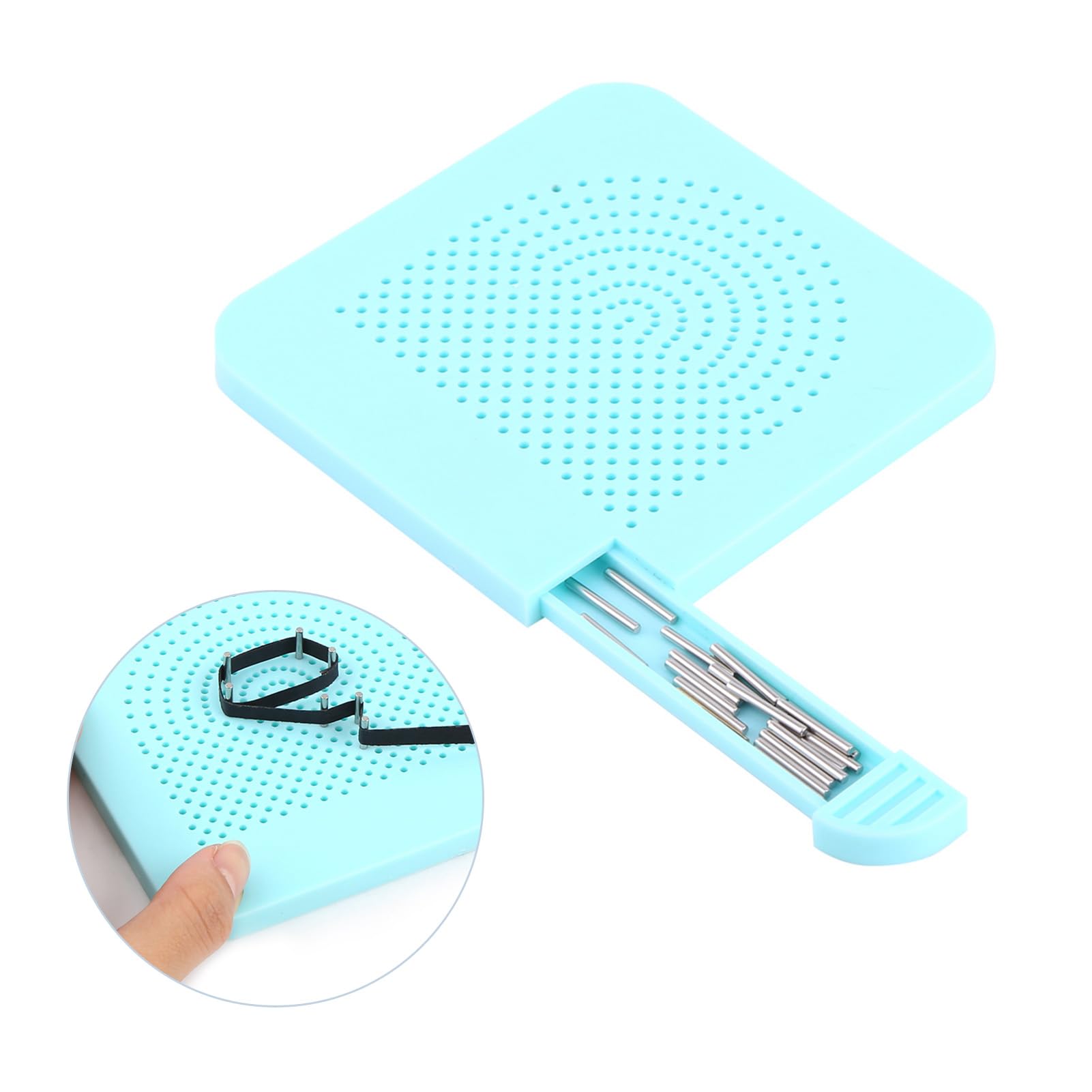 Quilling Knitting Board, Paper Quilling Board Quilling Tool Roll Quiller with Stainless Steel Pins Storage Draw for Paper Craft