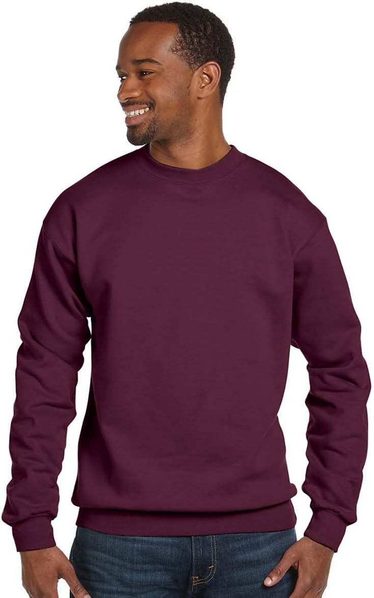 Hanes Men's EcoSmart Fleece Sweatshirt, Maroon, Large