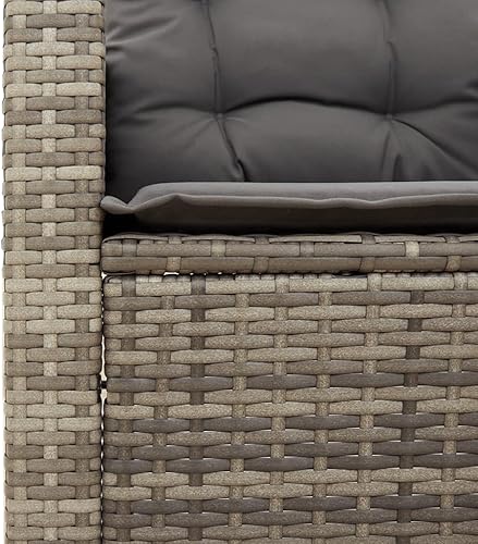 Miniatura 7 de Patio Chair with Cushions Gray Poly Rattan Backyard Chairs Outdoor Chairs Sillas para Comedor Garden Chair for Terrace Picnic Study Beach