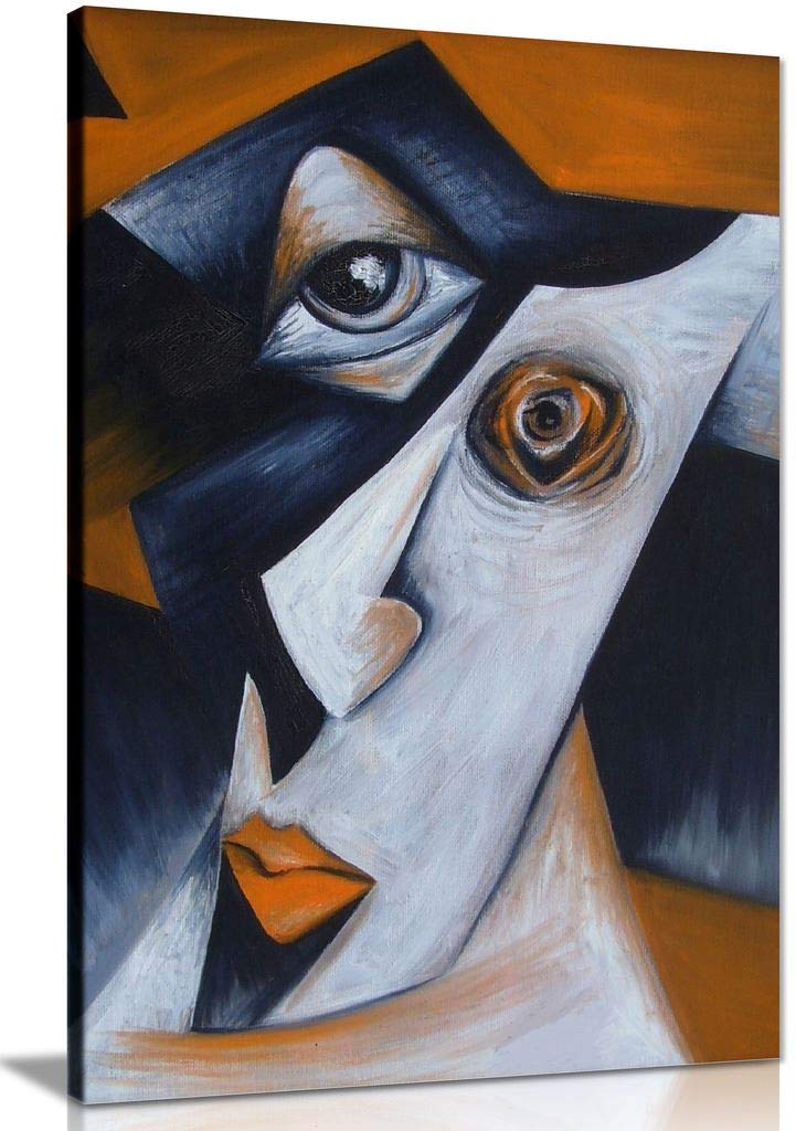 Cubism Harlequin Modern Canvas Wall Art Picture Print (24x16)