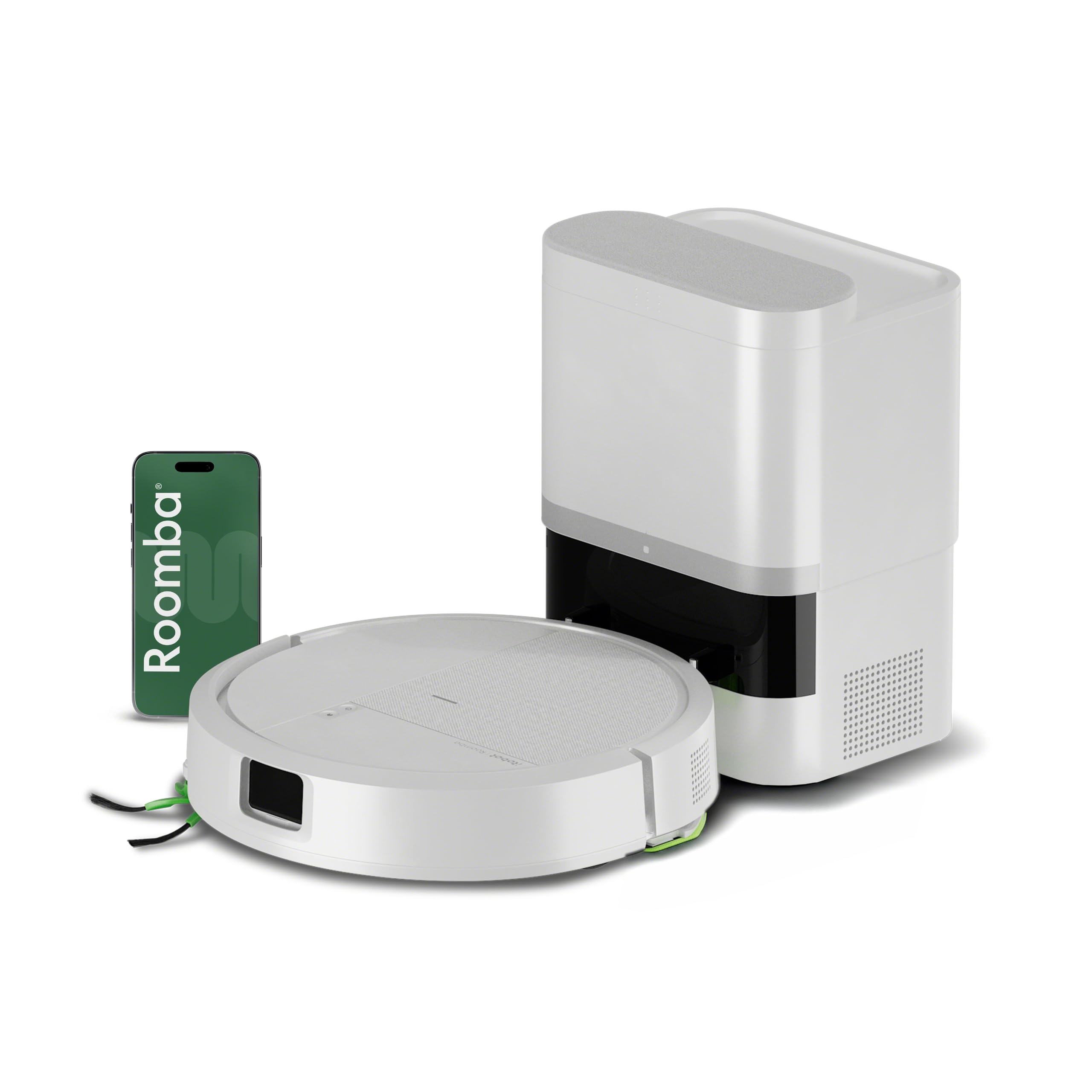 iRobot Roomba 115 Combo with AutoEmpty Base, 2in1 Robot, Suction Power 15000 Pascals, Flexible Side Brush, Extended Mop, 90 Days Runtime, Clearview LiDAR Navigation, White
