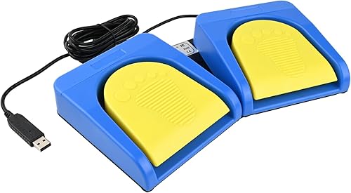 iKKEGOL Actualizado USB doble pedal interruptor óptico control 2 tecla programa de dos botones teclado computadora ratón juego acción HID