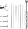 7 Pcs Piercing Ball Grabber and Opener Set, Piercing Taper Insertion Tool, Piercing Tools to Change Jewellery, 16G 18G Compatible Stainless Steel Flat Back Earring Applicator Tool for Ears Nose Lip