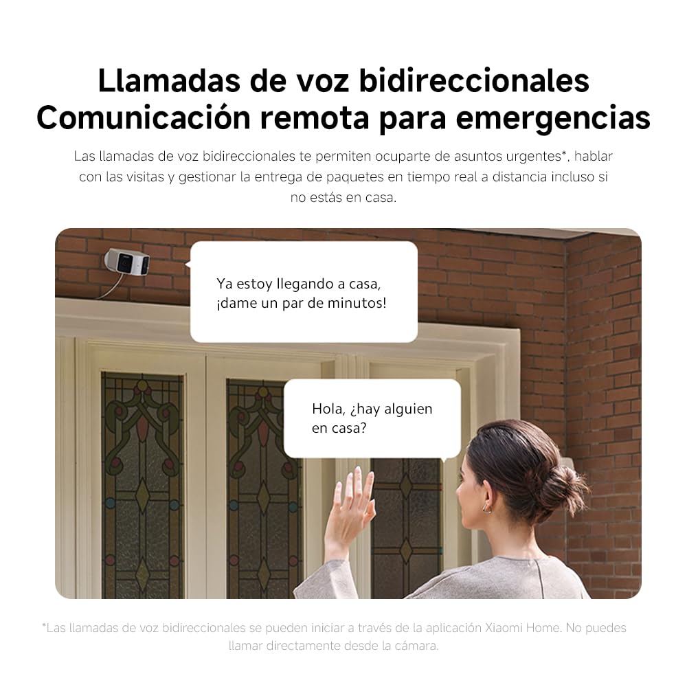 XIAOMI CW100 Cámara Vigilancia Exterior WiFi 2K 3MP Doble Lente | IP66 Impermeable, Visión Nocturna Color, Wi-Fi6, Audio Bidireccional, Alarma Luz Sonido, IA Detección Personas Vehículos