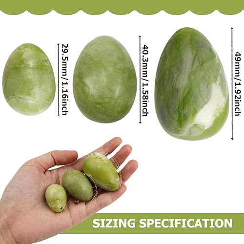 Miniatura 2 de FERCAISH Juego de piedras de masaje de huevos, 3 piezas de piedra natural de masaje, bolas de liberación de ejercicio para el estrés para mujeres