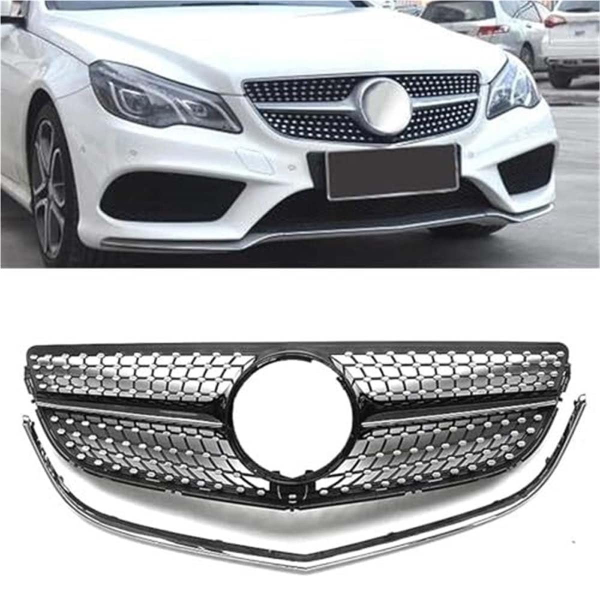 BXQDAM Front grille,Compatible with Mercedes-Benz E Coupe C207 A207 W207 E250/E400 2014-2017,Front grille parts