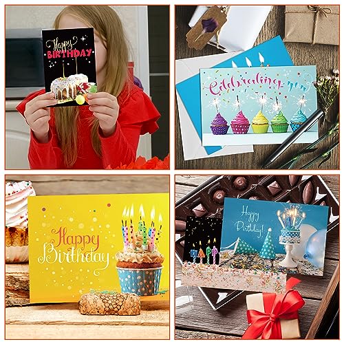 Image of Harloon 200 Pack Happy Birthday Card Assorted Bulk with Blank Envelopes and Stickers 4 x 6 Inches Greeting Blank Happy Birthday Cards for Men Women Adults Kids, 20 Styles(Actual Style)