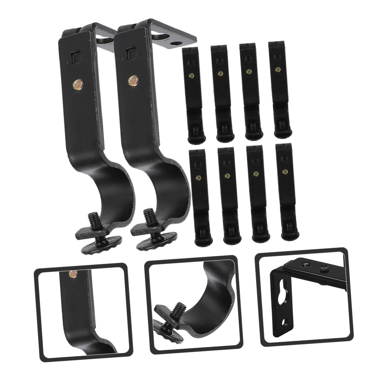 Cabilock 10pièces Supports de Tringle à Rideaux Muraux Fer Faciles à Installer Fixer Polyvalents pour Différentes Tringles et Espaces Intérieurs