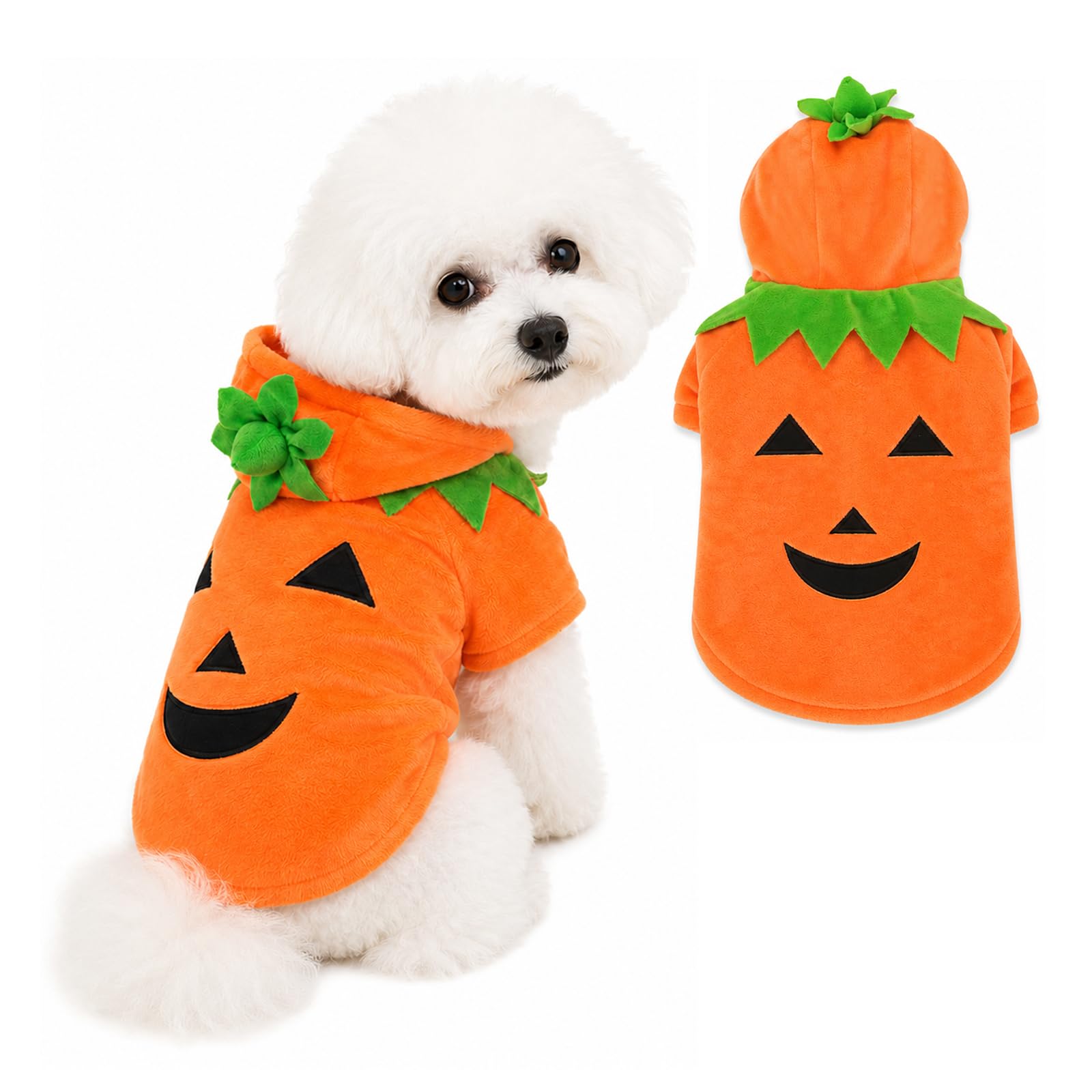 Dog Halloween Pumpkin Costume, Pet Cosplay Costumes for Dogs Puppy Cats (L)