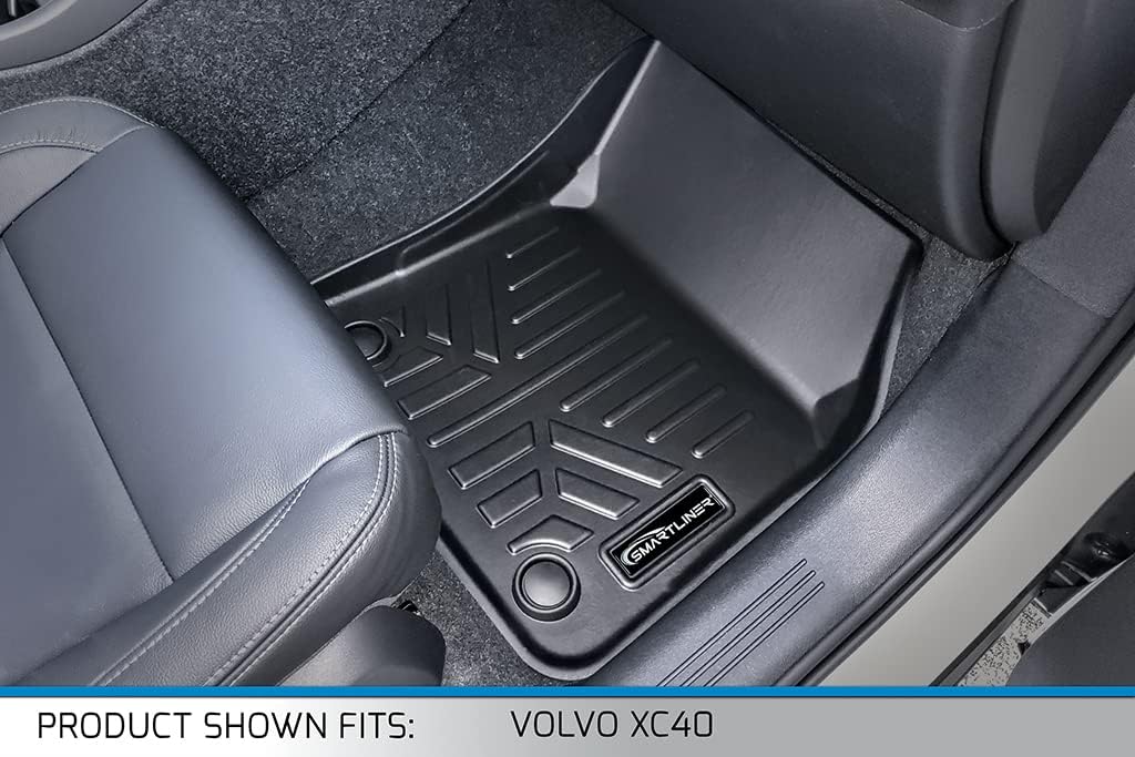 SMARTLINER Custom Fit All Weather 2 Row Floor Mat Liner Set Compatible with 2019-2025 Volvo XC40