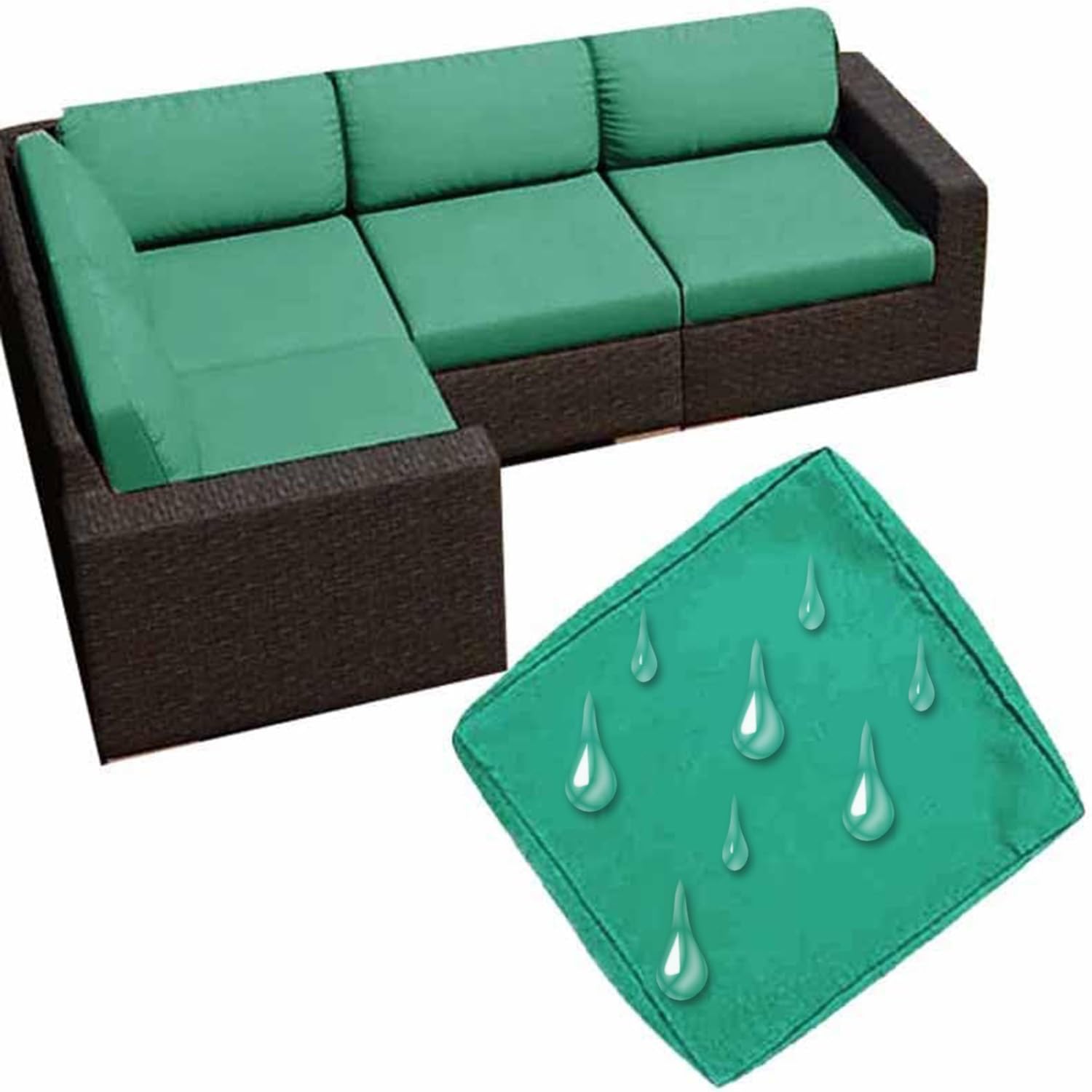 Uwobtn Color24 Replacement Outdoor Cushion Covers Waterproof, 50X50 60X60 Garden Sofa Seat Cushion Slipcover With Zipper, Removable Patio Cushion Covers For Indoor Outdoor Rattan Furnitur(,50X50x5cm)