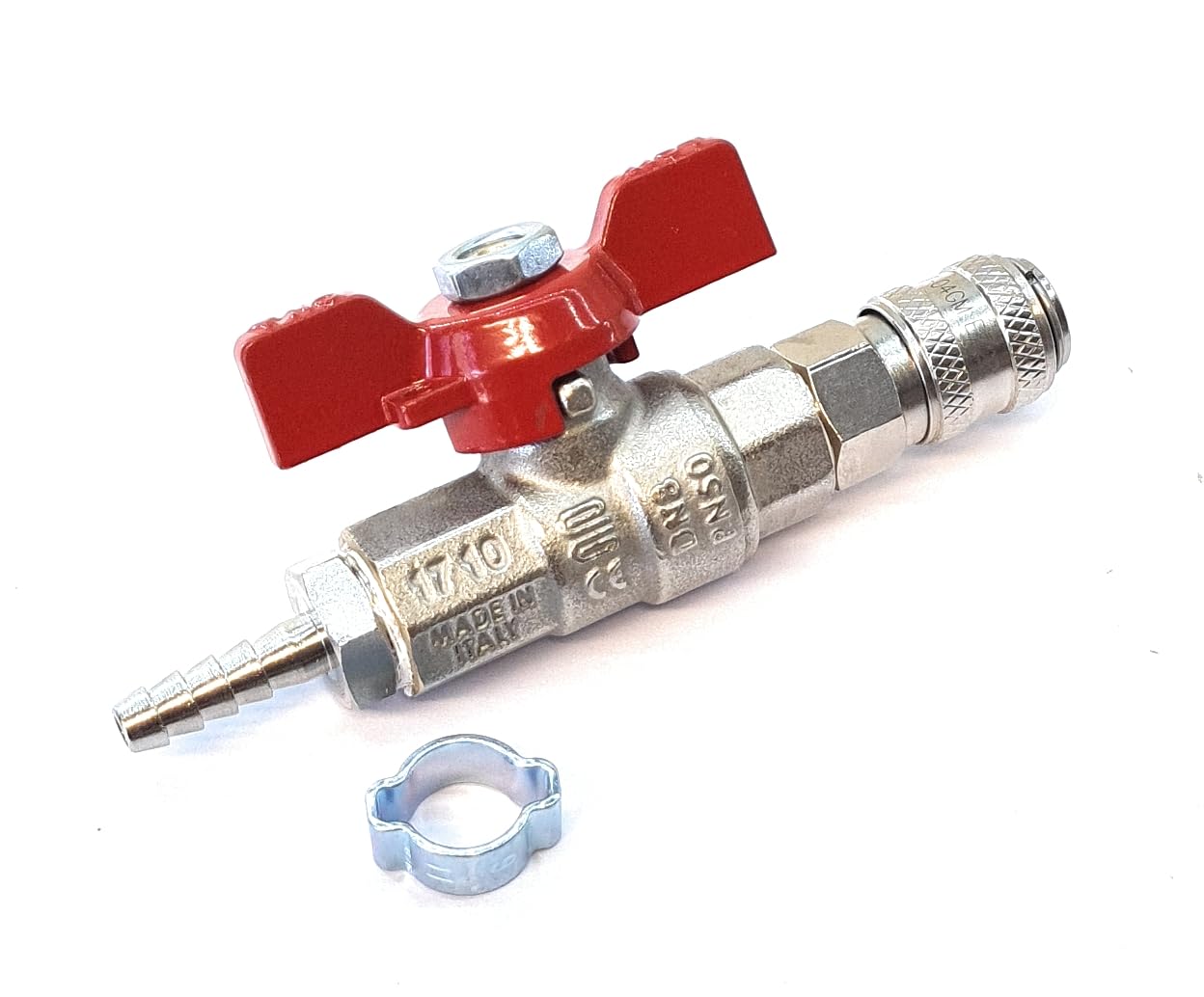 Delta-P Women's Water Fed Pole Valve Tap - Series 21, 6Mm Or 8Mm Hosetail Combinations + O Clips (6Mm Hosetail And Series 21 )