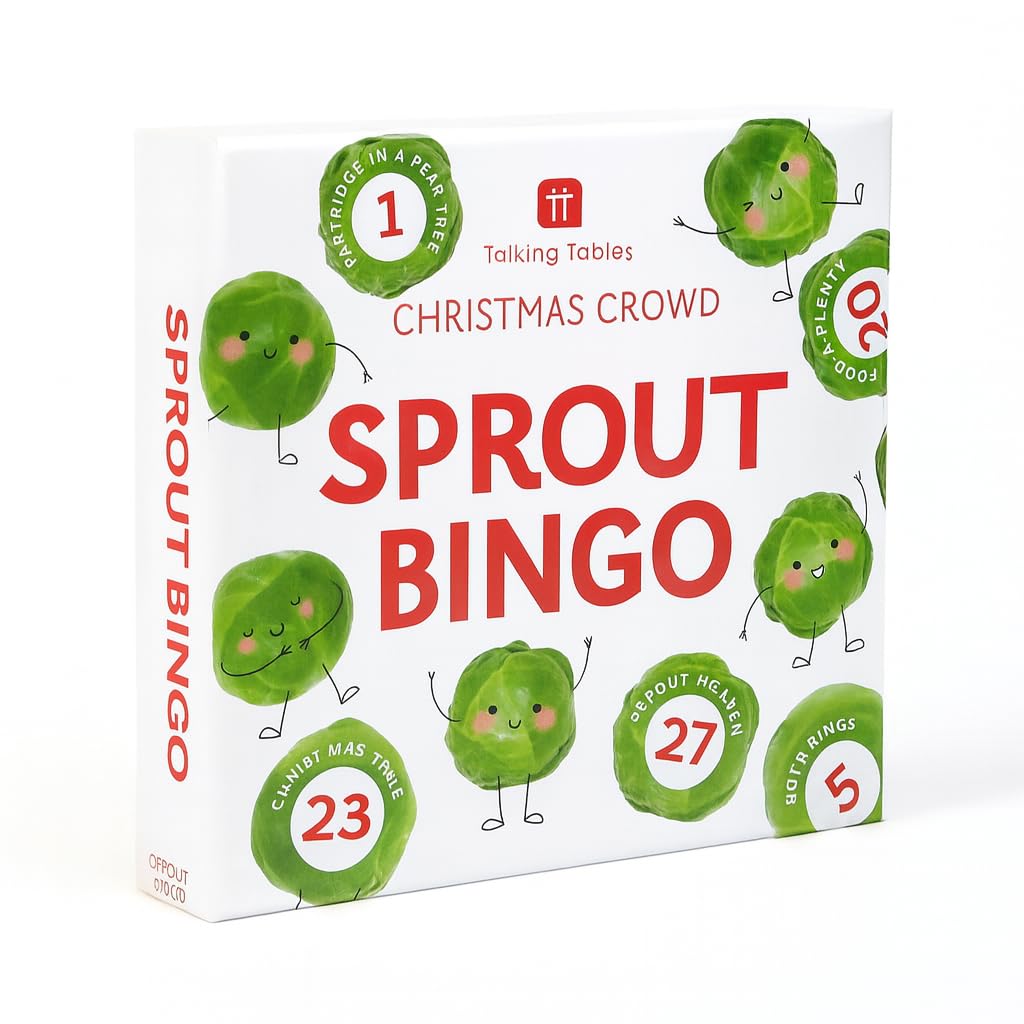 Talking Tables CHRISTMAS CROWD Christmas Bingo Game for Families -Christmas Board Game Alternative Festive Party Game for Kids, 100 Bingo Sheets, Stocking Filler, Plastic Free Ages 5+