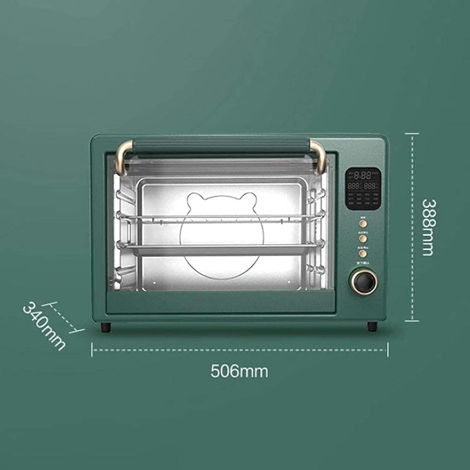 AMNOOL Tabletop Electric Oven 1600 W Pizza Oven 35 Liters, Removable Crumb Tray, Microcomputer Electronic NTC Temperature Control, Easy to Clean Aesthetic and Practical-1*