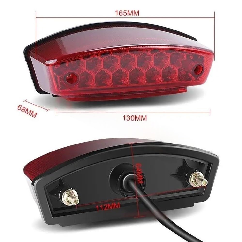 Moto Faro Anteriore Fanale posteriore a LED per moto rosso + bianco Targa per corsa Lampada freno fanale universale per ATV UTV per Chopper